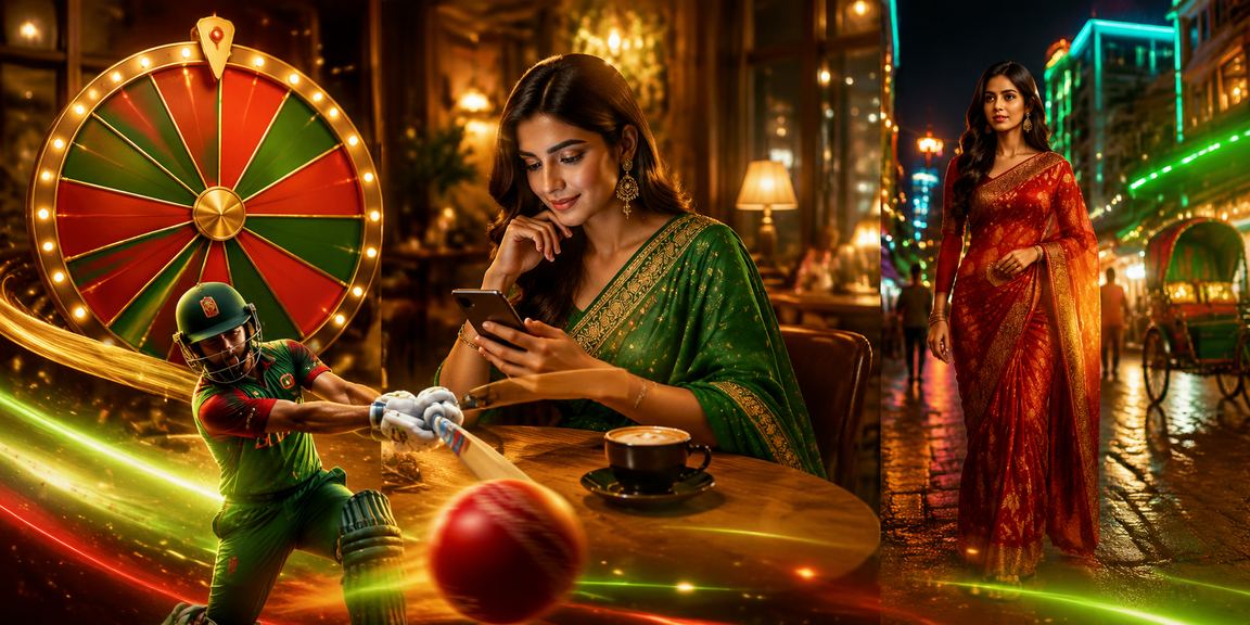 ঢাকায় লাল-সবুজ পরিবেশে ক্রিকেট বেটিং উপভোগ করছেন একজন