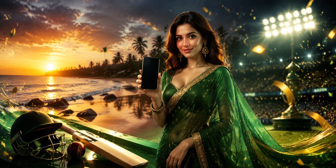 সেন্ট মার্টিনে শাড়ি পরে ক্রিকেট বেটিং উপভোগ করছেন একজন নারী