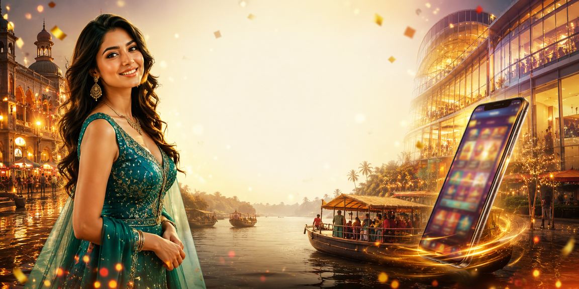 সুন্দরবনের নাইট মার্কেটে মোবাইলে পুরস্কার চেক করছেন একজন